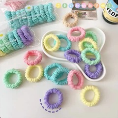 Spring Colored Small Hair Tie Rubber Bands for Women, Headband for Buns, Hair Accessories, Korean INS Simple Headwear