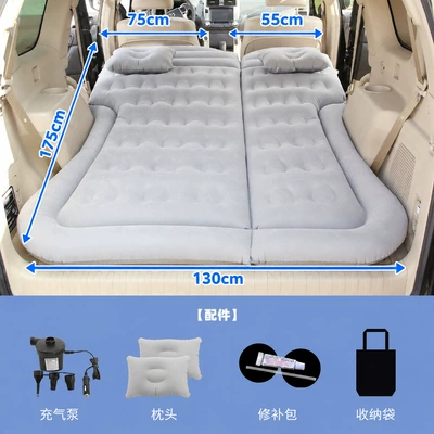 Toyota Highlander, Sienna, RAV4, RAV4 Platinum, 3X, and Frontlander: Inflatable car mattress for the rear seat (Vehicle-mounted inflatable bed) - trunk-specific-honeycomb-suv-flocking-gray