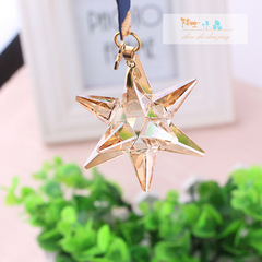 流星錘汽車掛件2018新款水晶雪花車內飾品 時尚後視鏡吊墜 車掛飾