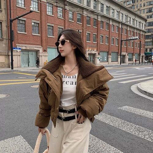 2024 New Women's Winter Short-Haired Han Style Loose Design Cotton Jacket, Small Figure Cotton Padded Coat for Students