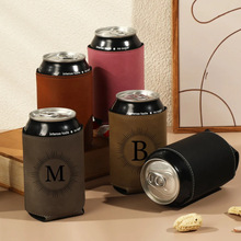 跨境现货易拉罐啤酒瓶套PU皮可乐杯套美式咖啡奶茶杯套可激光logo