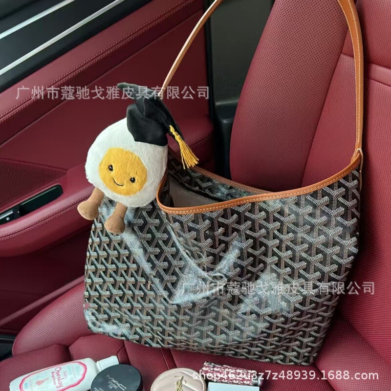 2025 Goya Goyard Dog-Tooth Hobo Underarm Bag Single Shoulder Shopping Bag Printed Mommy Tote Bag Simple Bag