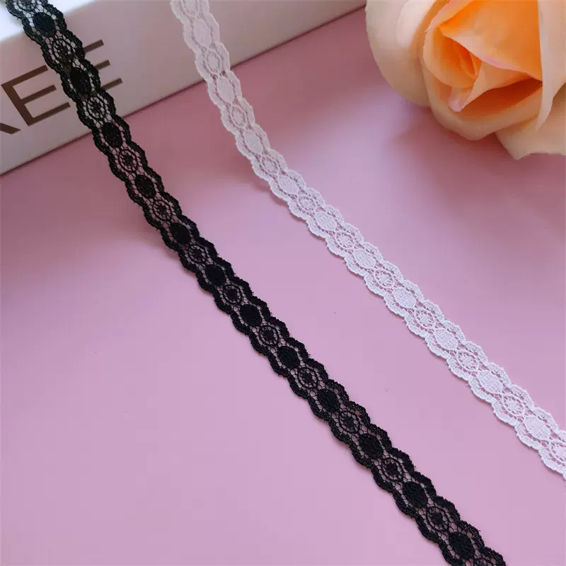 0.9cm台版蕾丝花边 童装娃衣手工布艺配饰服装辅料 镂空发圈花边