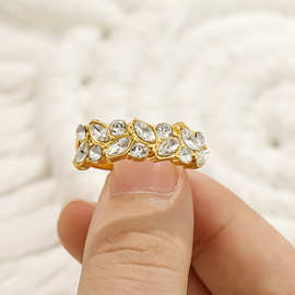 欧美跨境热卖高级感麦穗戒指女橄榄枝轻奢小众个性戒指