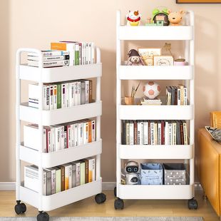 Mobile Bookshelf for Middle and High School Students to Store Books, Storage Rack, Study Storage Cabinet, Snack Storage Rack with Wheels