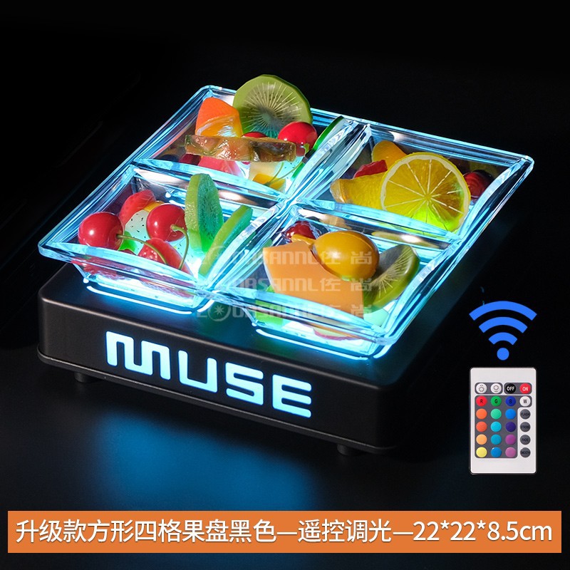 Fabricante al por mayor KTV platos de frutas, bocadillos de bocadillos, platos de bocadillos, barra especial de platos de frutas luminosas LED