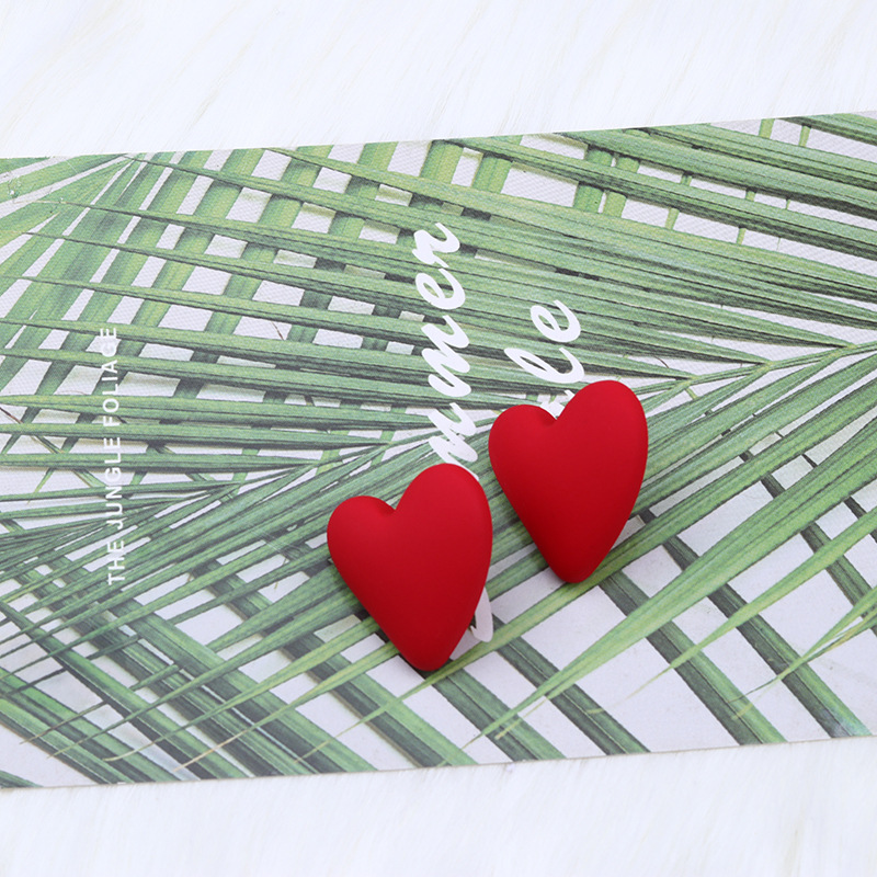 9g Weight Earrings Classification 1 Pair Quantity Daily Occasion Acrylic Material Heart Shape Pattern Women'S Gender Spray Paint Design Fashion Style 1 Pair Fashion Heart Shape Spray Paint Arylic Earrings 6