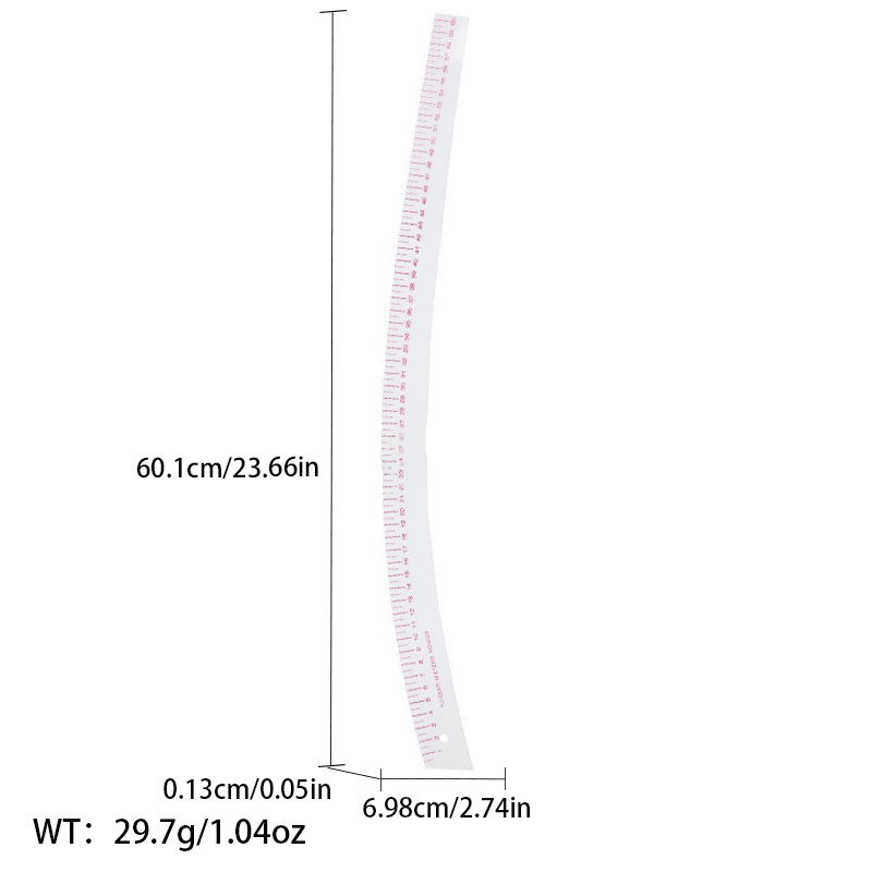 Regla de curva directa de fábrica Botón regla de arco regla de ropa regla de corte traje de regla de jaula de manga regla de tamaño colección