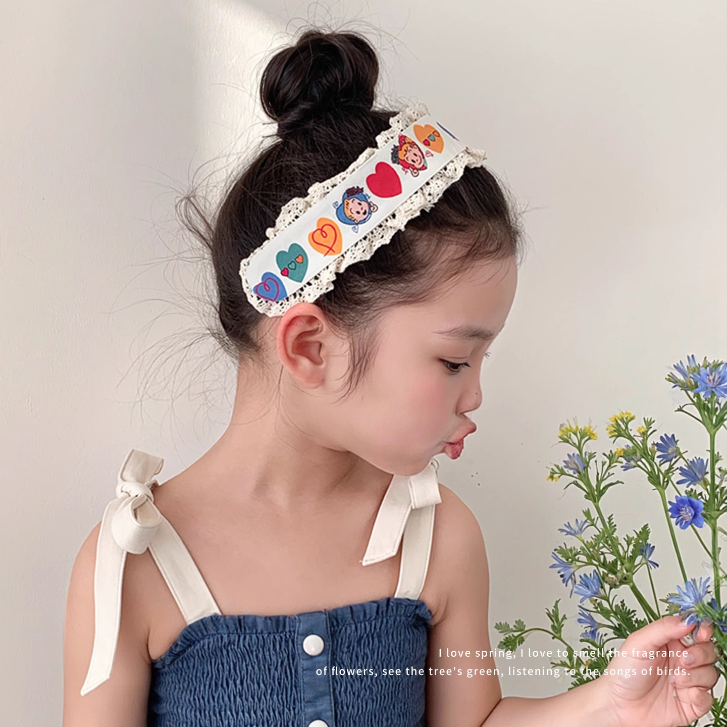 Diadema de velcro dulce para niños, linda chica, flequillo de cabello roto, horquilla, diadema de borde ancho de encaje de princesa, accesorios para el cabello