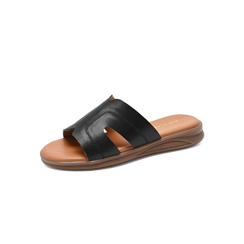 Dép sandal nữ quai chữ V đế mềm phong cách thanh lịch — M683 Màu be