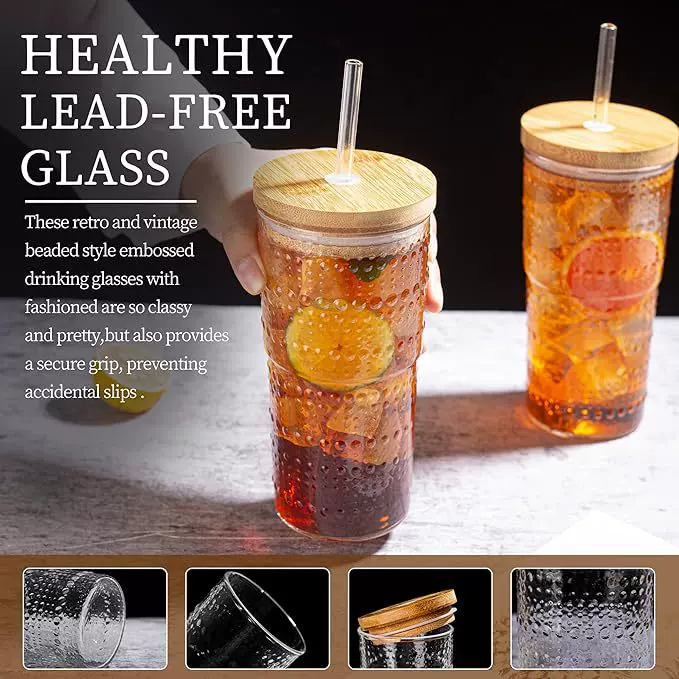 创意点点玻璃吸管杯工厂批发跨境高颜值ins风高硼硅耐冷热咖啡杯