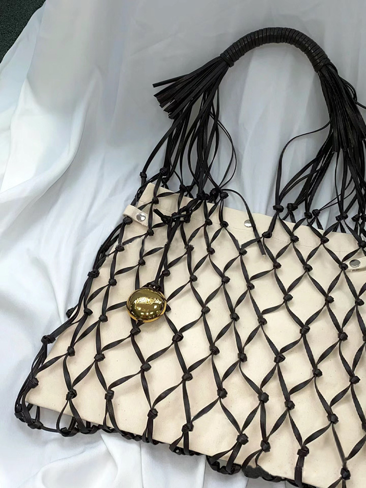 Niche designer 2, internet celebrity 024, new hollowed out woven mesh bag, fashionable and casual versatile single_voghion.com