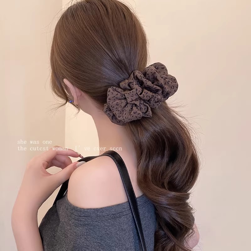 43# coffee brown cloud leopard print banana clip - 10cm