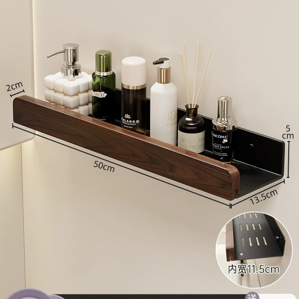 [Light brown] Beech black storage rack—50cm