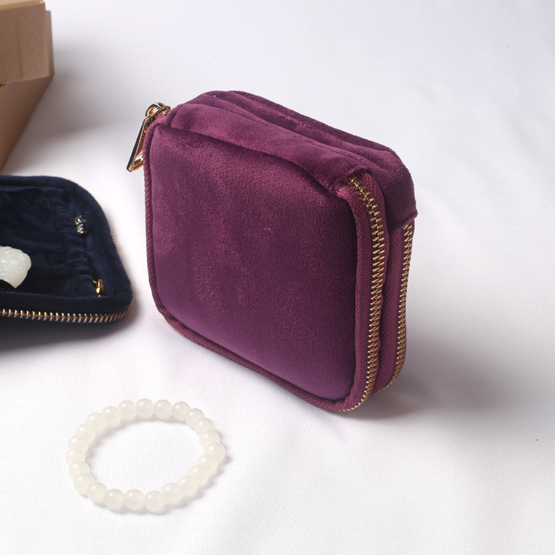 Cross-Border Jewelry Storage Bag New High-End Exquisite Storage Bag Travel Portable Zipper Jewelry Bag Clutch Bag