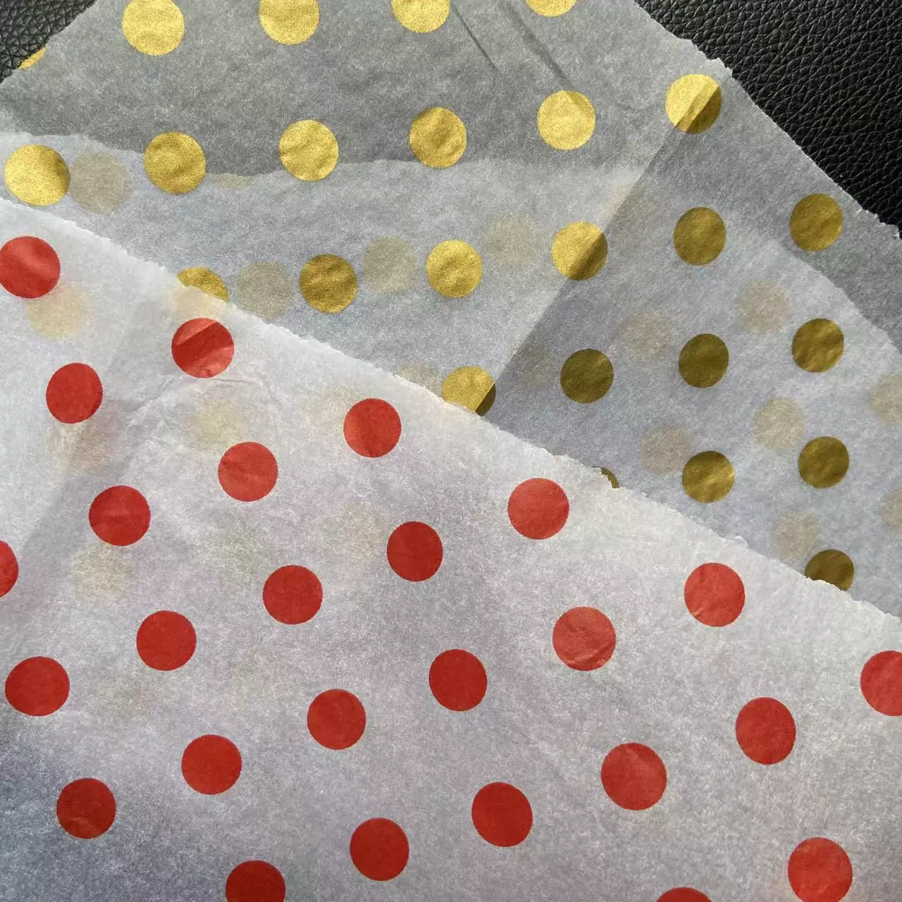 印刷拷贝纸金色波点印刷隔层纸圣诞包装纸古风雪梨纸礼品包装纸