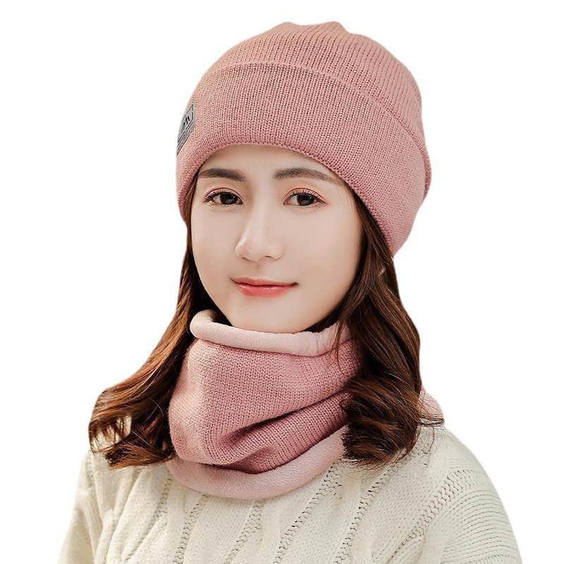 帽子の女性の冬の韓国版のレジャー自転車の保温とベルベットの厚い防寒耳の女性の首の毛糸の帽子の秋冬|undefined