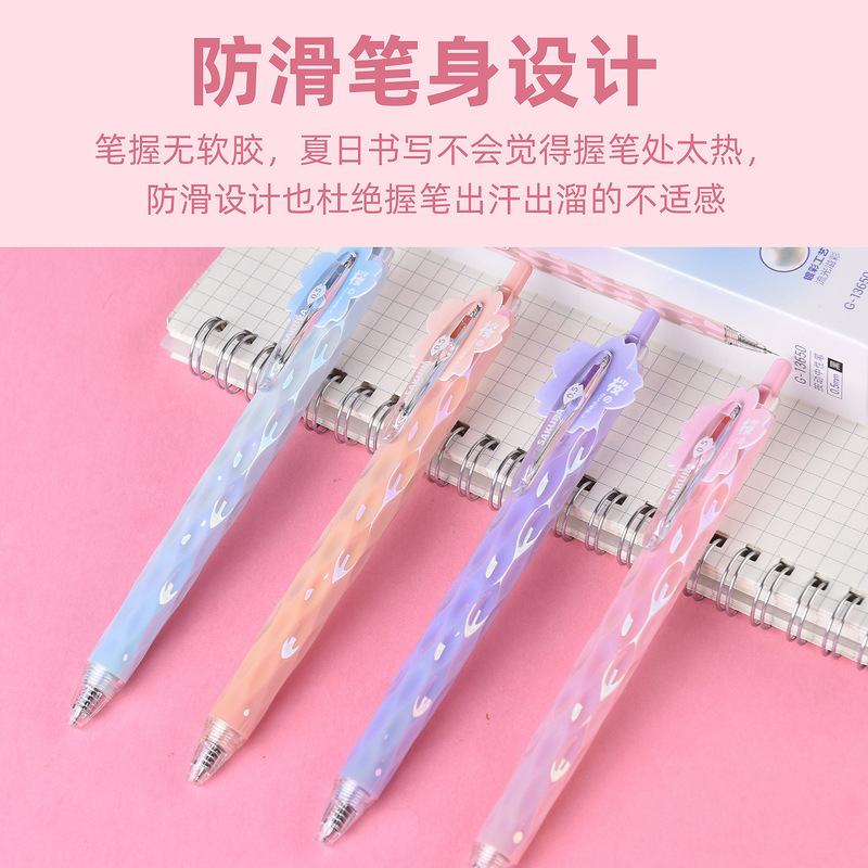 厂家直供金万年13650流樱按动中性笔CS双珠速干刷题笔镭射笔杆|undefined