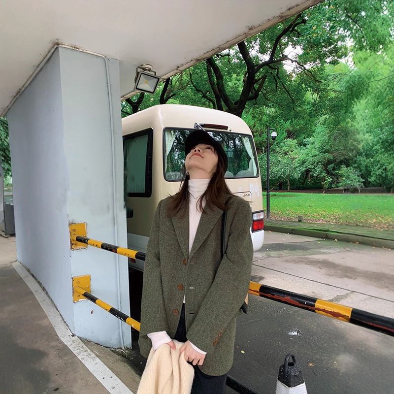 Woolen Suit Jacket for Women 2025 Autumn and Winter New Korean Style Loose Casual Small Thickeneded Short Coat