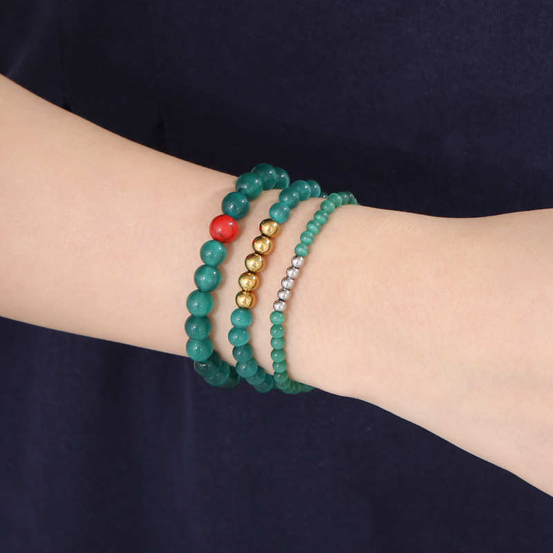 Ethnic Style Solid Color Turquoise Beaded Bracelets 1 Piece