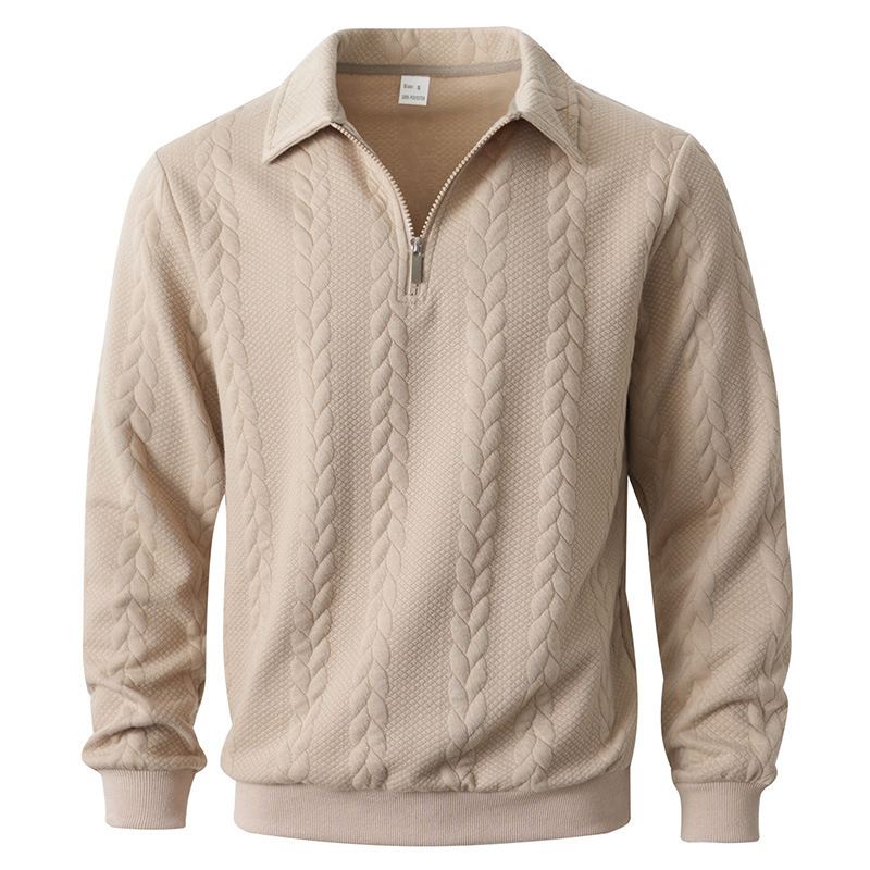 Primavera y otoño ropa de hombre transfronteriza nueva Europa y América comercio exterior exterior exterior ocio al aire libre chaqueta de manga larga con solapa de semiacremallera chaqueta