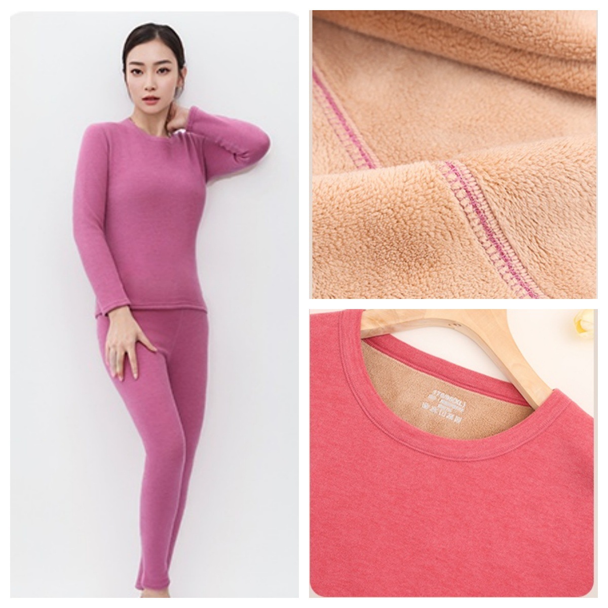 여성용 보라색 셰르파 따뜻한 정장