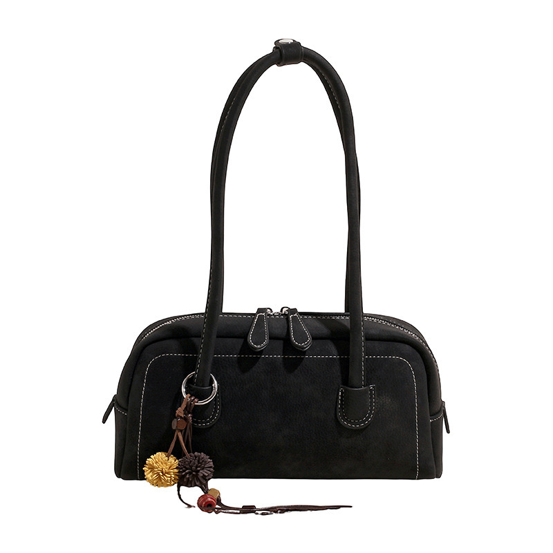 Bolso de peluche retro de Boston bolso de mujer 2025 nuevo estilo de transporte universal bolso de hombro de brazo bolso de moda