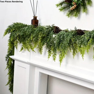 New Cross-Border Christmas Rattan Garland Simulated Rattan Christmas Decoration Amazon Christmas Pine Cone Hanging Decoration