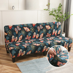 Cross-border no handrail foldable sofa cover set new printed simple elastic sofa cover wholesale