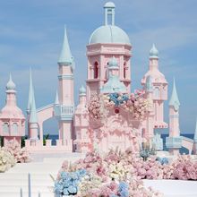 泡沫雕塑制作婚庆城堡婚礼舞台背景罗马柱拱门宴会厅装饰美陈道具