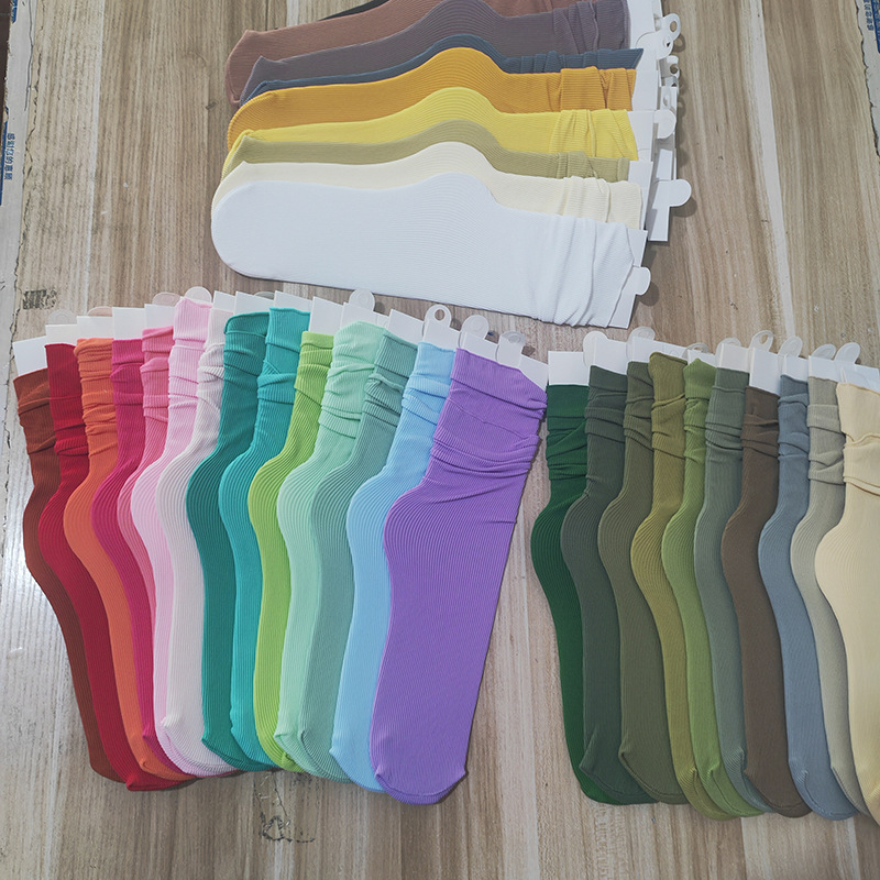 Calcetines de verano 2025, delgados, transpirables, de color sólido, versátiles, a media pantorrilla, apilables, para danza.