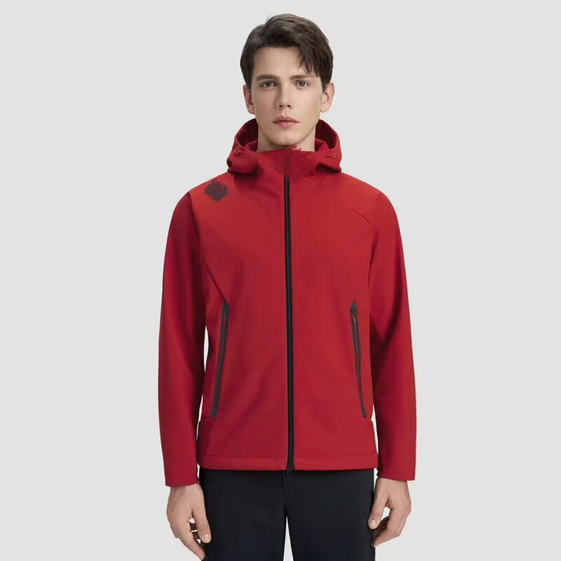 Di Autumn and Winter Thin Soft Shell Jacket Hooded Jacket Printed Logo Corporate Employee Workwear Windproof and Waterproof Jacket Jacket