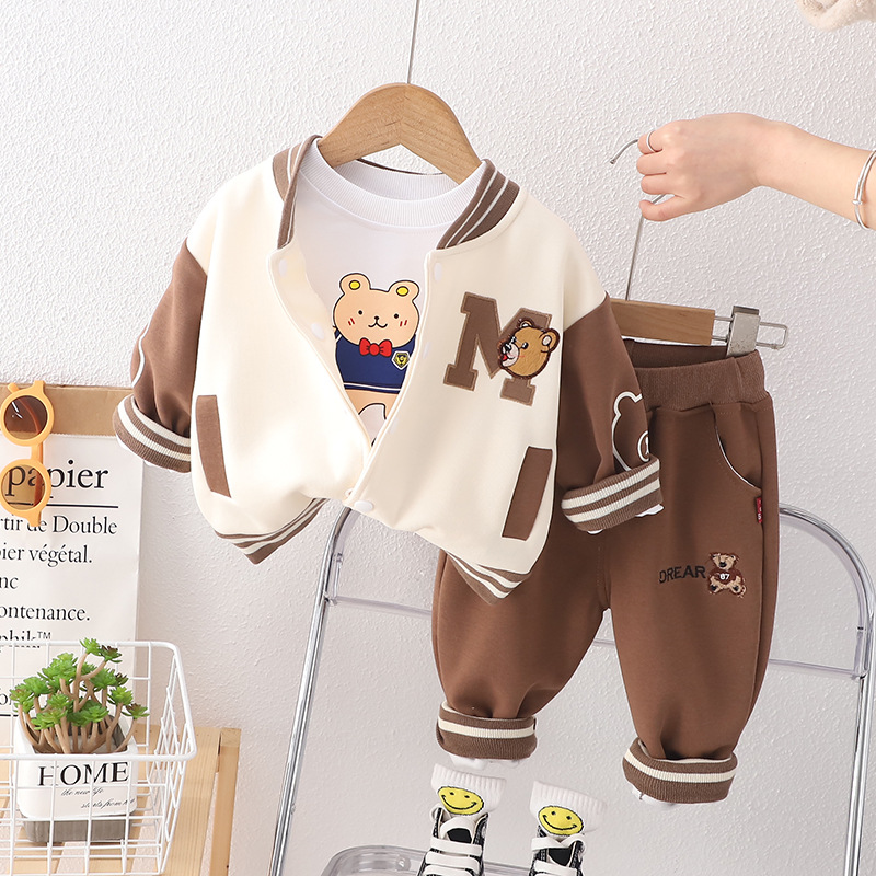Kannerkleeder Fréijoersnei Artikel Jongen 2 Casual Baseball Kleeder Cardigan Jackett 1-5 Joer al Kanner Cartoon_voghion.com