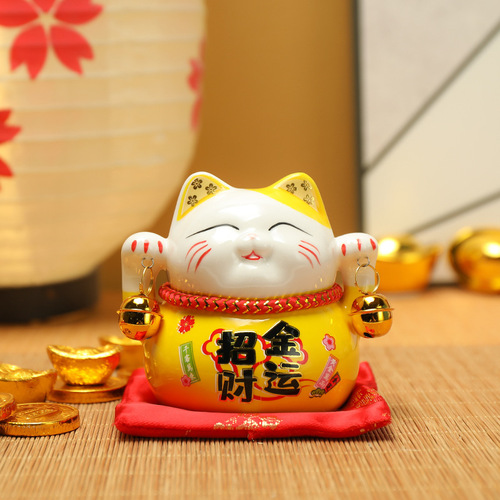 Lucky Cat Mini Creative Piggy Bank Savings Bank Home Living Room Fortune Cat Store Opening Gift 3.5 inches