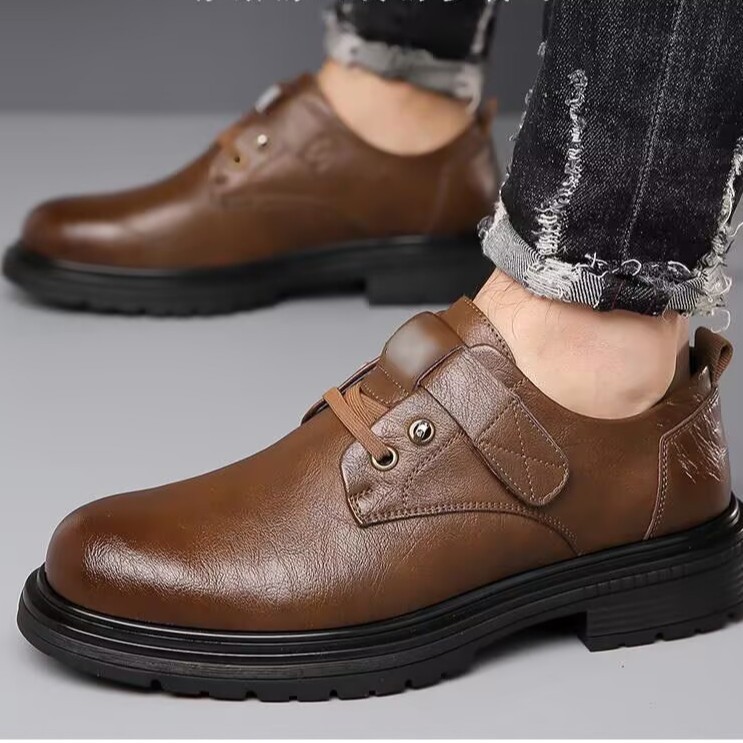 Zapatos casuales de estilo británico de moda para hombres, zapatos de cuero de moda, zapatos casuales de negocios, grandes zapatos casuales, zapatos bajos, zapatos de hombre