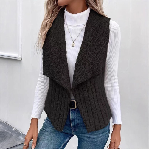 2025 European and American Autumn/Winter Women's Fashion Casual Simple Sleeveless Versatile Women's Backless Jacket