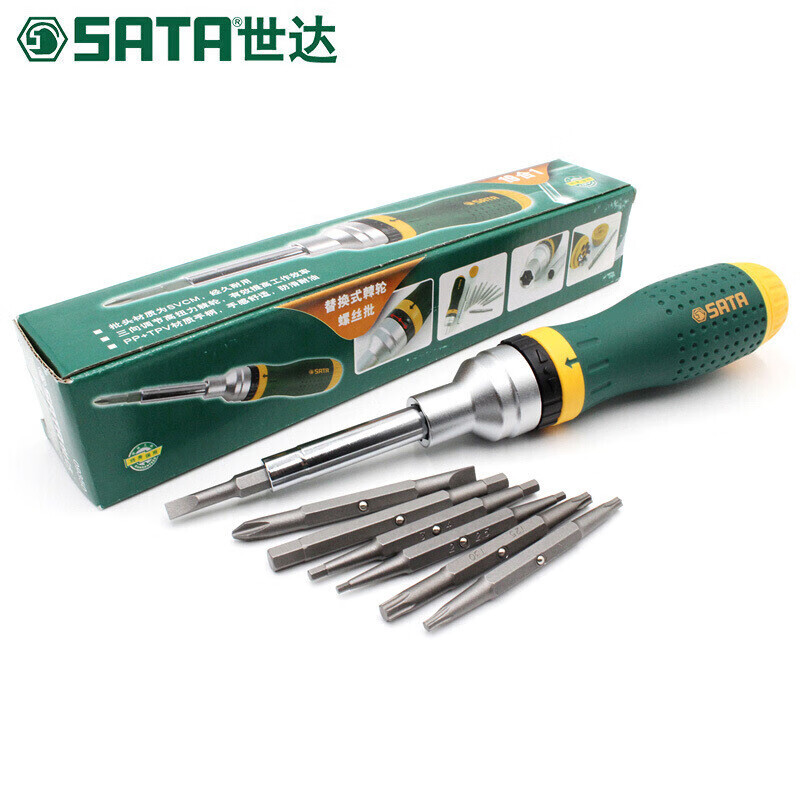 SATA 09350 19 en 1 conjunto de destornillador de trinquete multifuncional