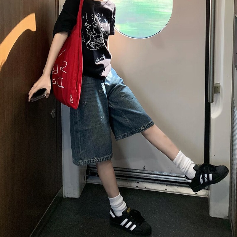 Maternity Denim Shorts for Women, Summer Thin Style, 2026 New Model, Loose Fit, Slimming, Casual, Plus Size Wide-Leg Pants