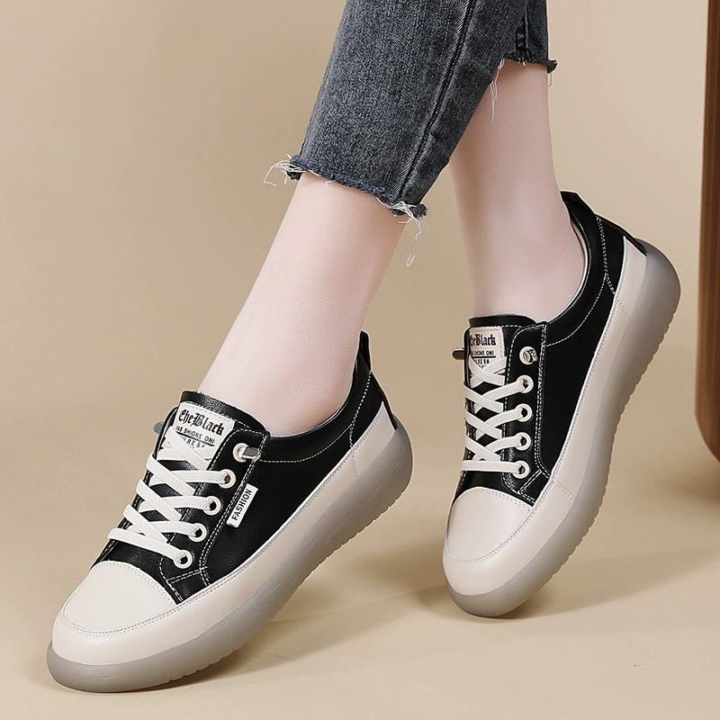 2025 новые летние белые туфли из натуральной кожи для женщин, повседневная обувь на плоской подошве, не утомляющие ноги, обувь для ленивых, модные кроссовки в корейском стиле