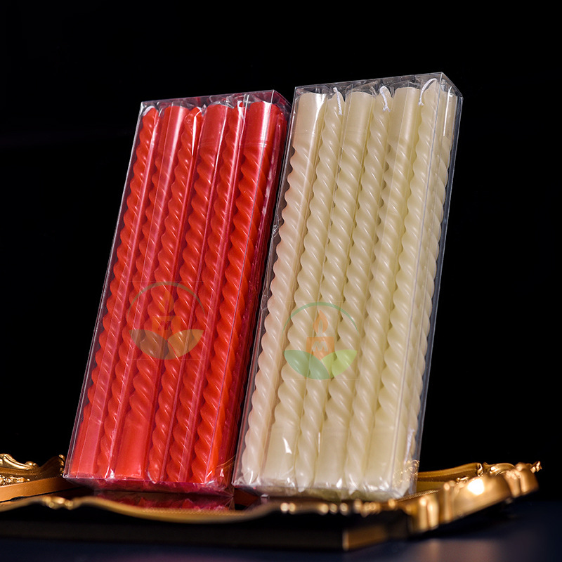 Fábrica al por mayor de emergencia de Año Nuevo hilo largo varilla vela iluminación del hogar audaz Festival de Primavera vela roja 12 Unids transfronteriza