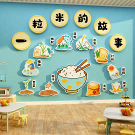 一粒米故事幼儿园走廊环创主题成品文化墙面装饰食育堂小饭桌托管