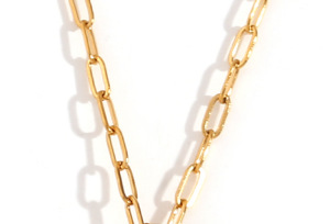 European American Cross-border Bestseller Mini Bubble Letter Paperclip Necklace Titanium Steel Plated With 18K Gold_voghion.com
