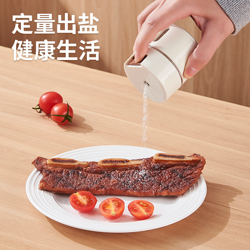 Condimento cuantitativo controlado por sal botella condimento frasco caja de condimento magnético montado en la pared conjunto completo Jar Suministros de cocina combinación para el hogar