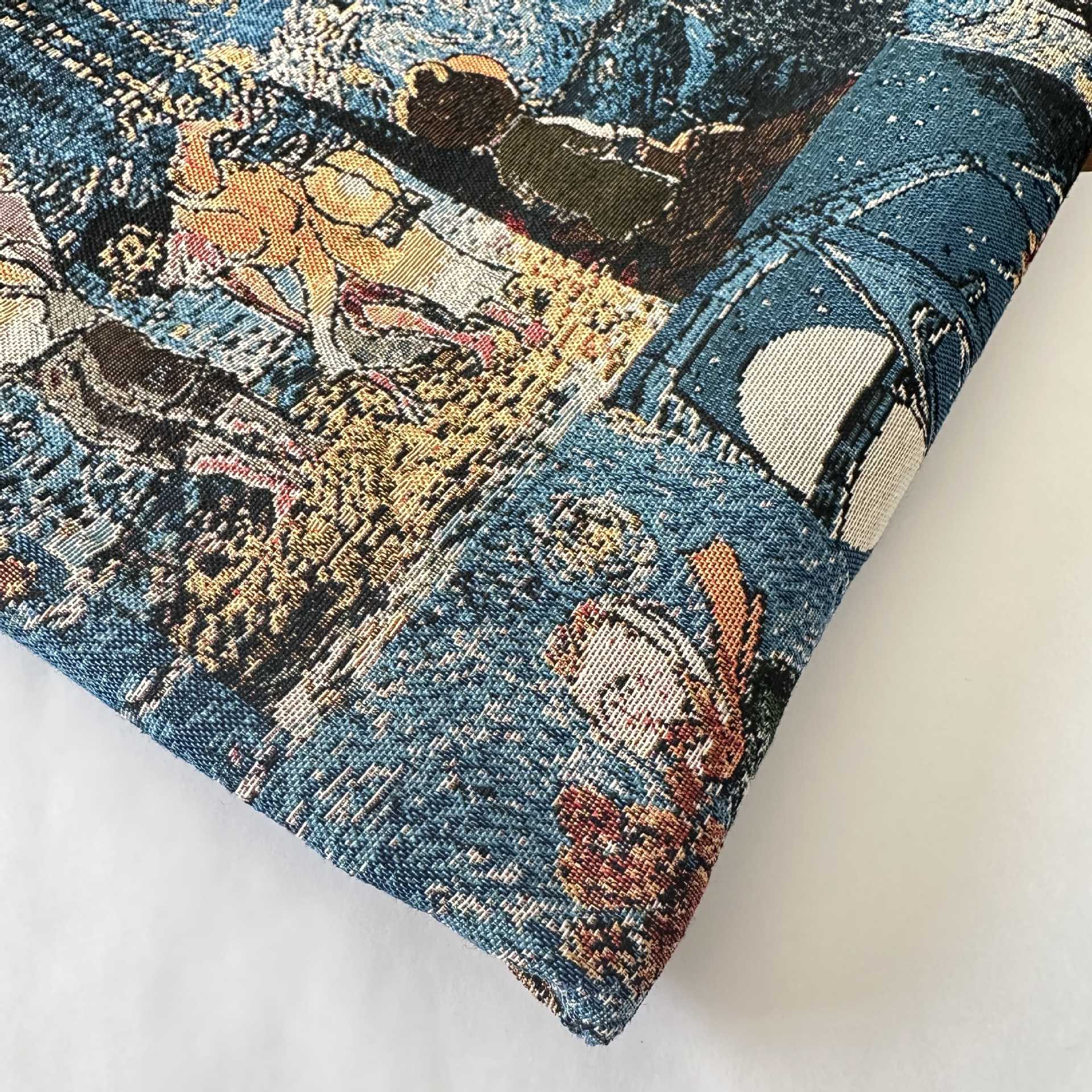 Nuevo estilo retro tela jacquard de alta precisión DIY mesa de mesa bandeja envuelta pecho zapatos superiores bolsa falda ropa de mujer