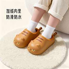 可爱卡通软底小猫棉拖鞋女冬季外穿包跟家居舒适保暖棉鞋防滑防水
