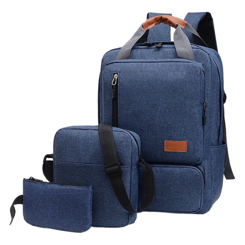 New Portable Inch Portable Backpack Large Capacity Student Portable Backpack Men's Three-Piece Set Multi-Function Computer Bag