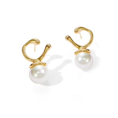 Wholesale 1-2 yuan light luxury simple fashionable versatile earrings Hong Kong cool style temperament ear studs everyday versatile
