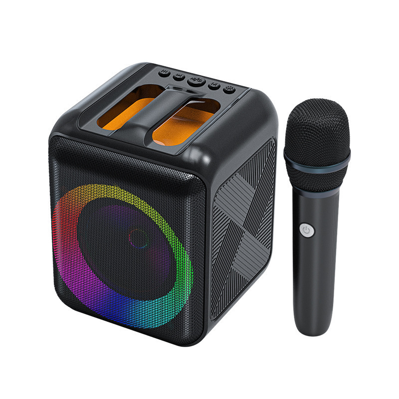 屋外高品質カラオケ Bluetooth スピーカーポータブル充電式ワイヤレスマイクスクエアダンススピーカー|undefined