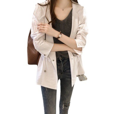 春の婦人服の新型2024韓国のゆったりしたbfの帽子の風衣の女性の中の長いタイプのカジュアルな長袖のカーディガンのコートのファッション