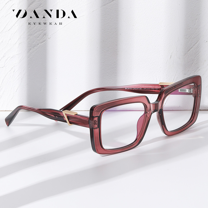 BC910, Monturas de Gafas Modernas para Mujer, Marca Europea y Americana de Moda, Lentes Transparentes, Sensación de Alta Gama, Varillas de Acetato, Aptas para Lentes Graduadas.